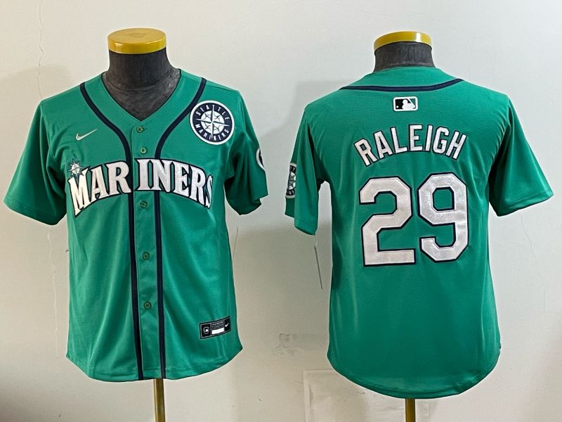 Youth Seattle Mariners #29 Raleigh Green Game 2026 Nike MLB Jersey style 09->youth mlb jersey->Youth Jersey